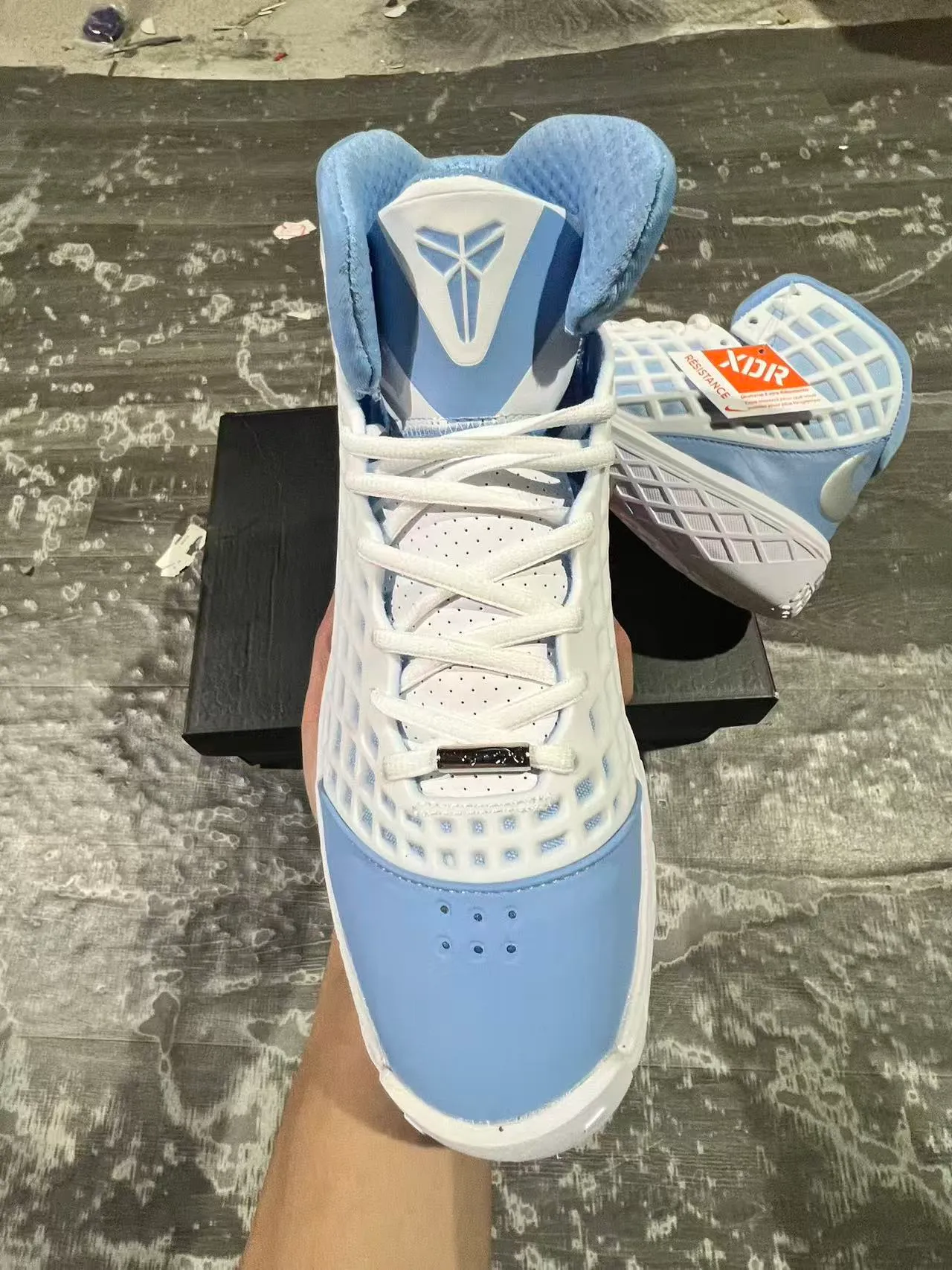 Nike Blue White High-Top Cage Mesh Upper Basketball Shoes 3