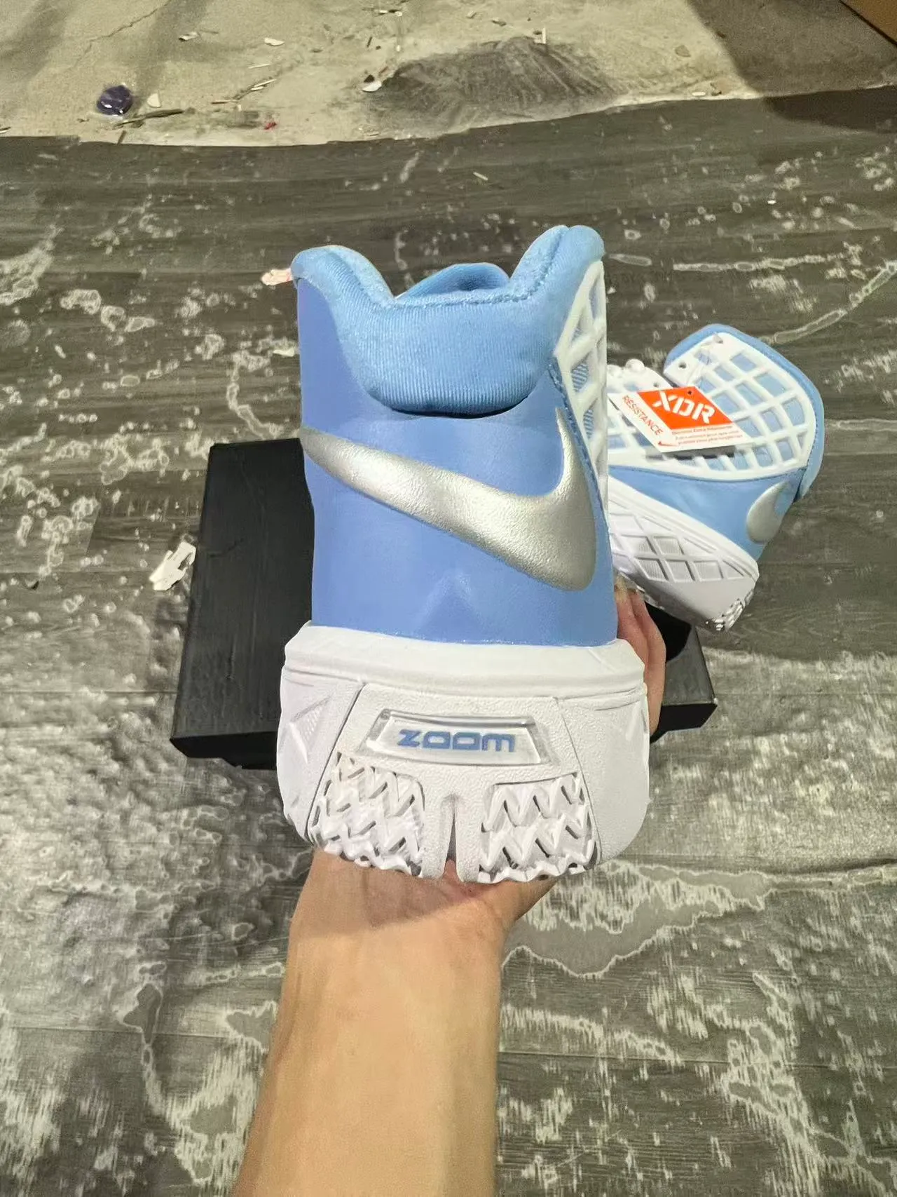 Nike Blue White High-Top Cage Mesh Upper Basketball Shoes 7
