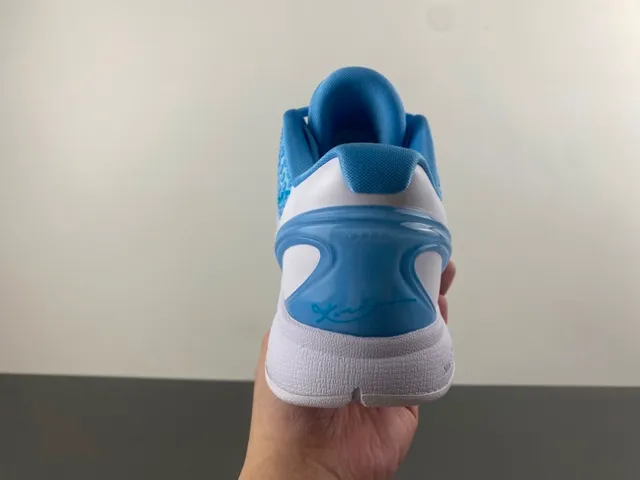 Nike Blue White Honeycomb Mesh Upper Sculpted Zoom Midsole Basketball Shoes 4
