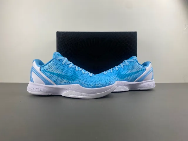 Nike Blue White Honeycomb Mesh Upper Sculpted Zoom Midsole Basketball Shoes 13