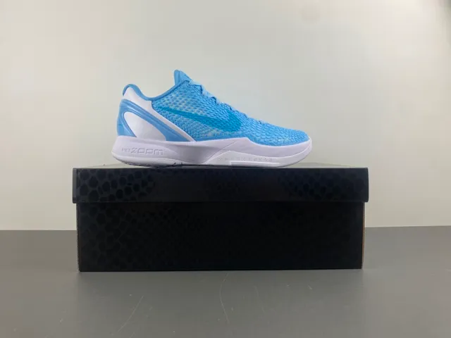 Nike Blue White Honeycomb Mesh Upper Sculpted Zoom Midsole Basketball Shoes 16