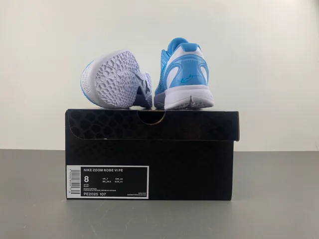 Nike Blue White Honeycomb Mesh Upper Sculpted Zoom Midsole Basketball Shoes 17