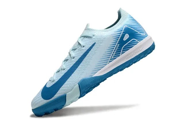 Nike Bleu et Blanc Upper Knit Suela Molded Outsole Turf Chaussures de Football 3