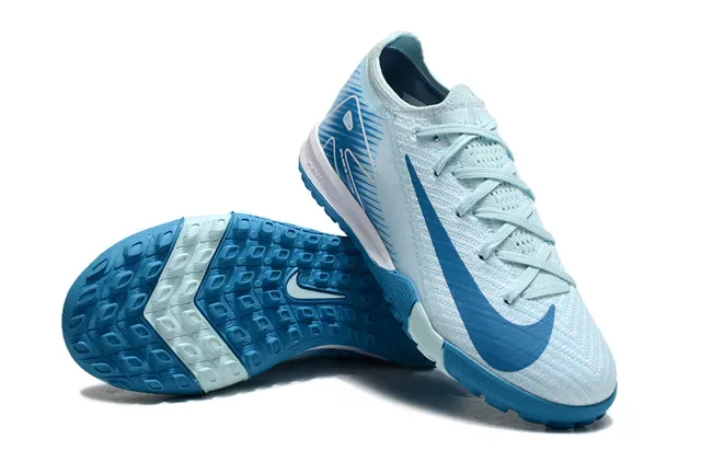 Nike Bleu et Blanc Upper Knit Suela Molded Outsole Turf Chaussures de Football 4