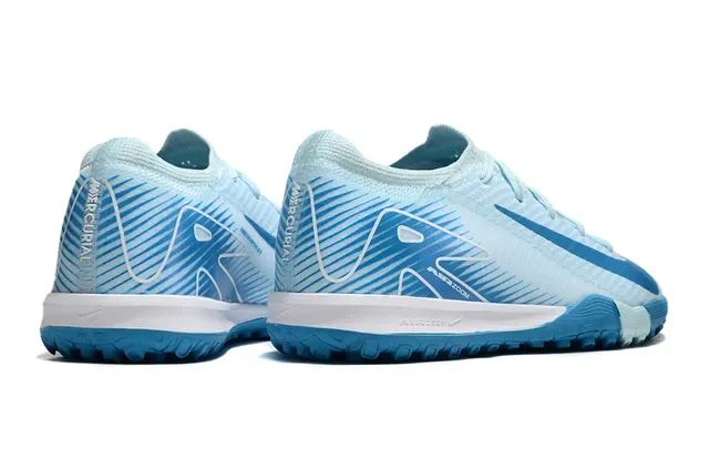 Nike Bleu et Blanc Upper Knit Suela Molded Outsole Turf Chaussures de Football 5