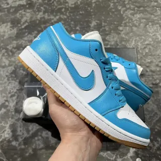 Nike Blue White Low-Top Leather Upper Lifestyle Sneakers