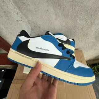 Nike Tênis Lifestyle Azul Branco Low-Top Silhueta Couro/Sintético Overlay