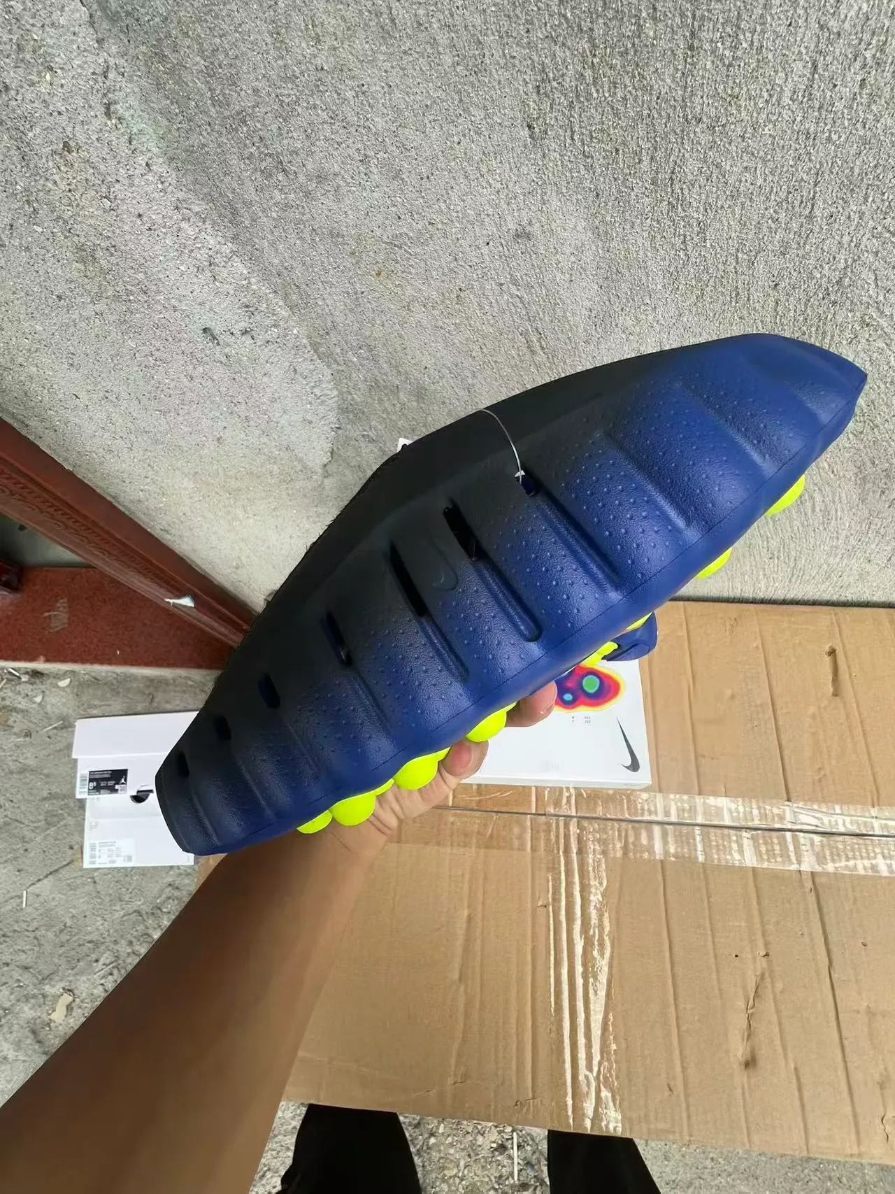 Nike Blue Yellow Molded Rubber Sole Gradient Sneakers 5