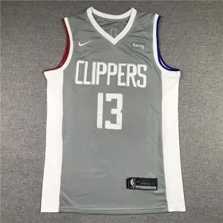 Nike Clippers Paul George #13 Reward Edition Gray White Sleeveless V-Neck Jersey