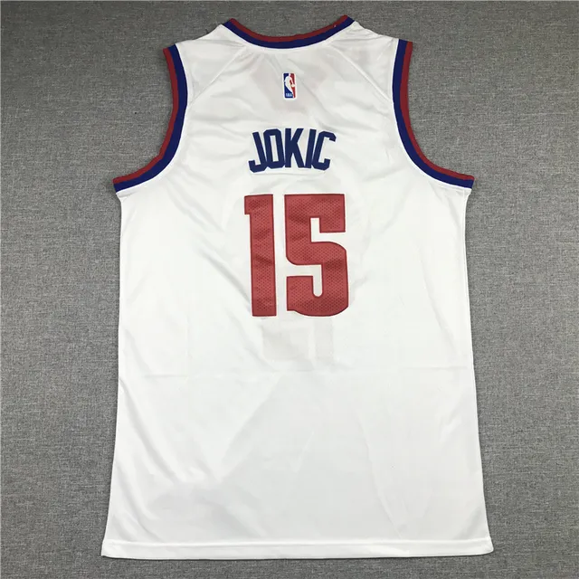 Nike Denver Nuggets Nikola Jokić #15 City Edition Blanc Rouge Sans Manches Maille Jersey 2