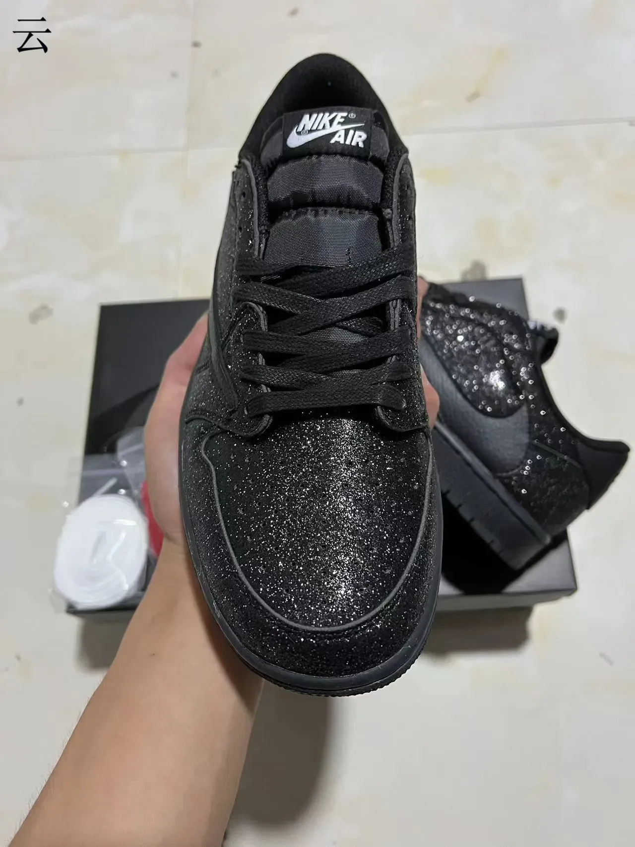 Nike Dunk Low Black Glitter Lifestyle Sneakers 3