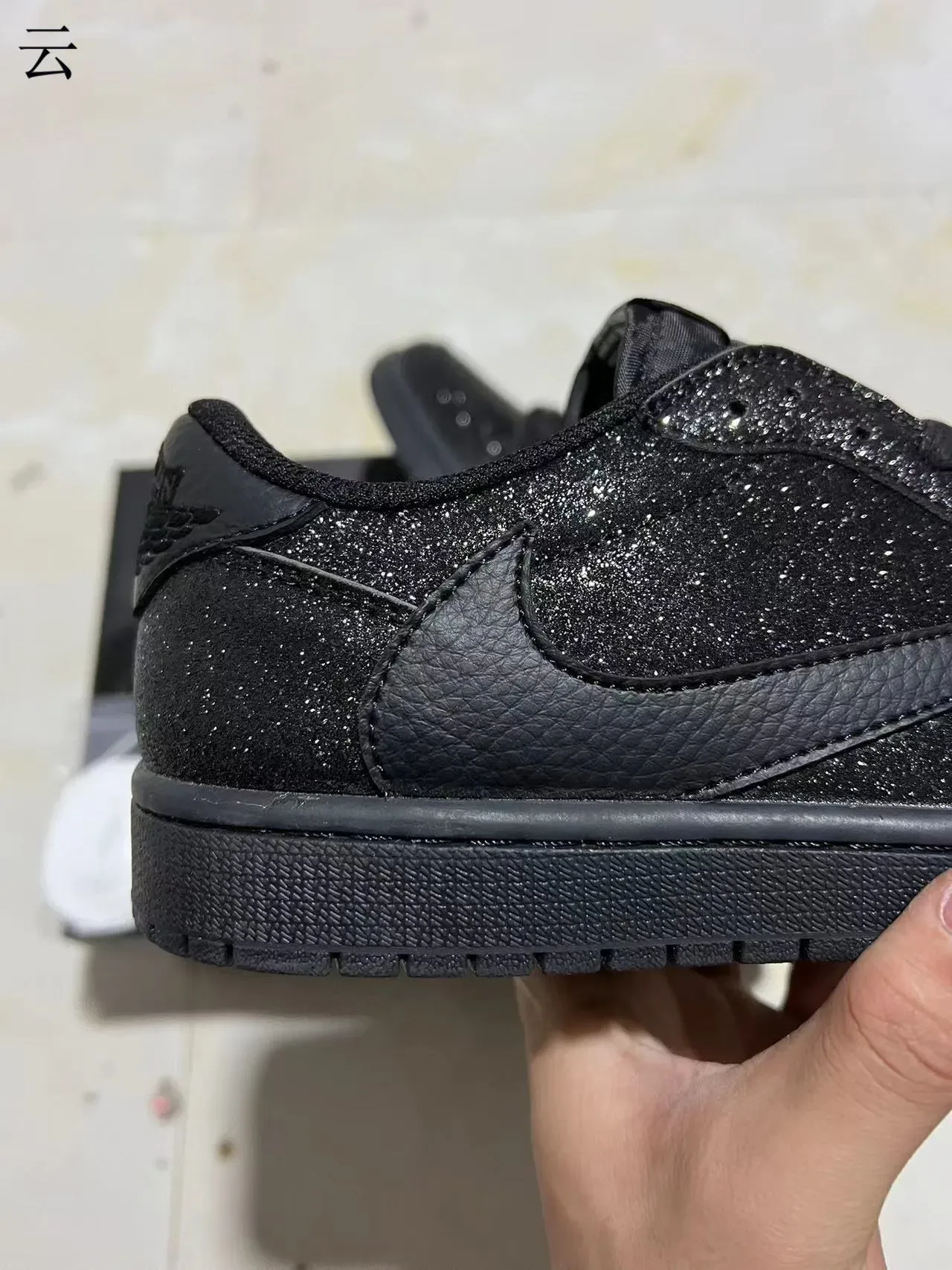 Nike Dunk Low Black Glitter Lifestyle Sneakers 7