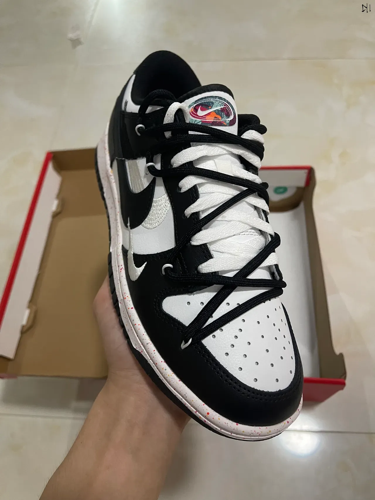 Nike Dunk Low Black White Speckled Lifestyle Sneakers 2