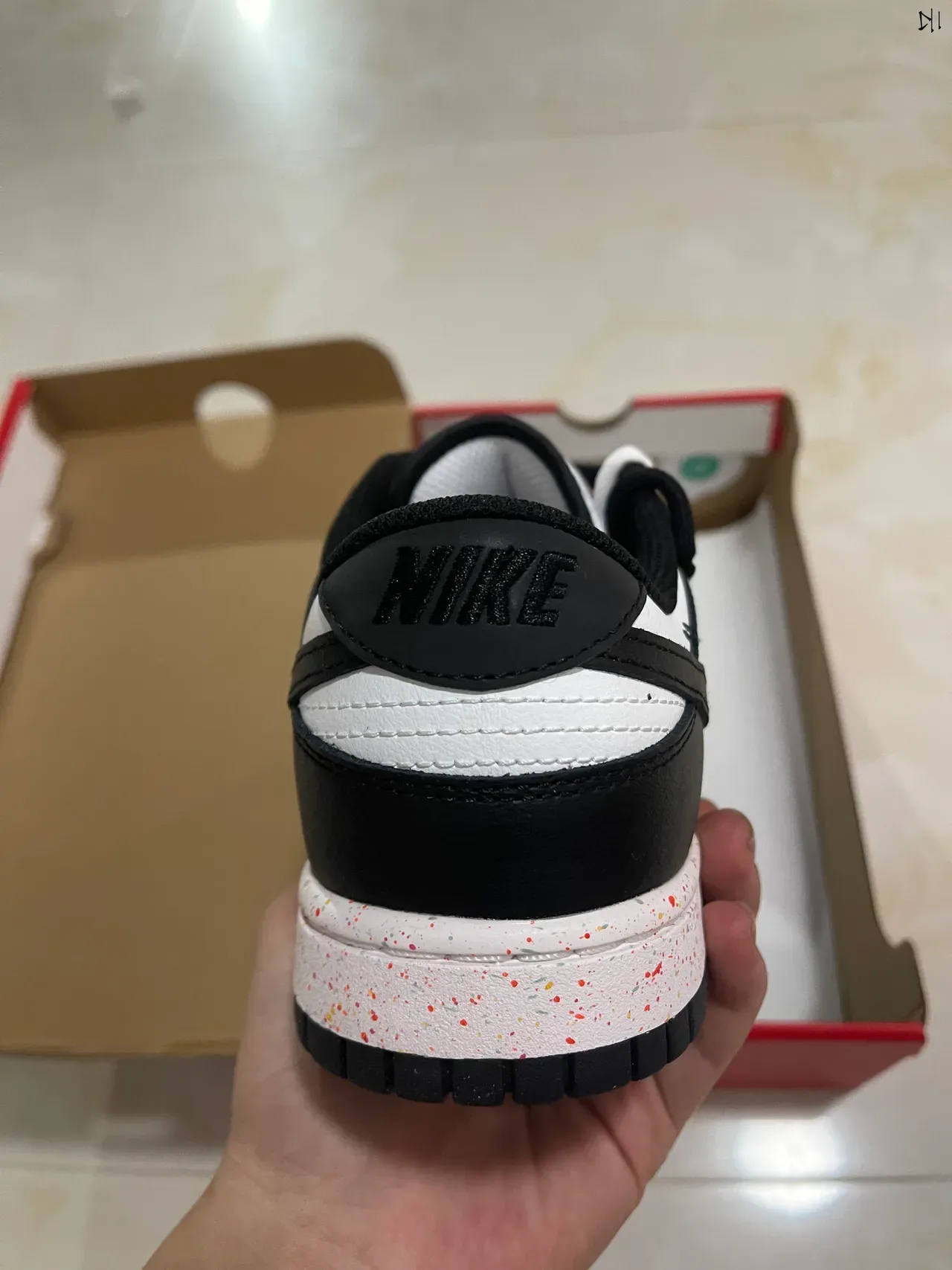 Nike Dunk Low Black White Speckled Lifestyle Sneakers 7