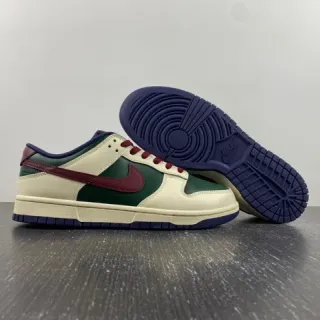 Nike Dunk Low Cream Green Maroon Navy Lifestyle Sneakers
