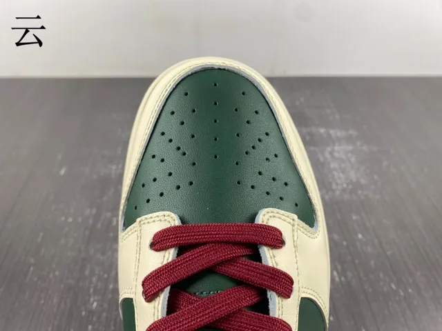Nike Dunk Low Cream Green Maroon Navy Lifestyle Sneakers 8