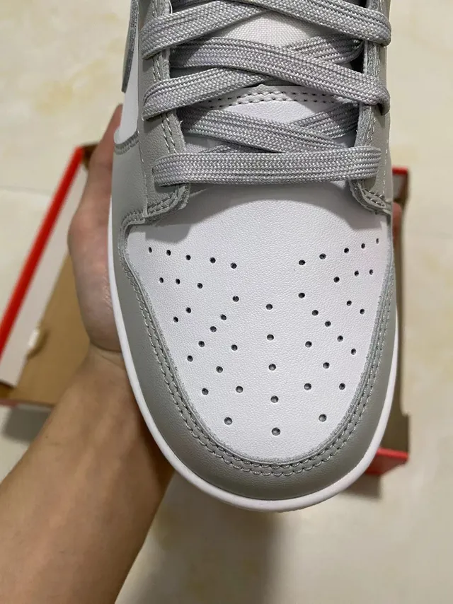 Nike Dunk Low Gray and White Lifestyle Sneakers 3