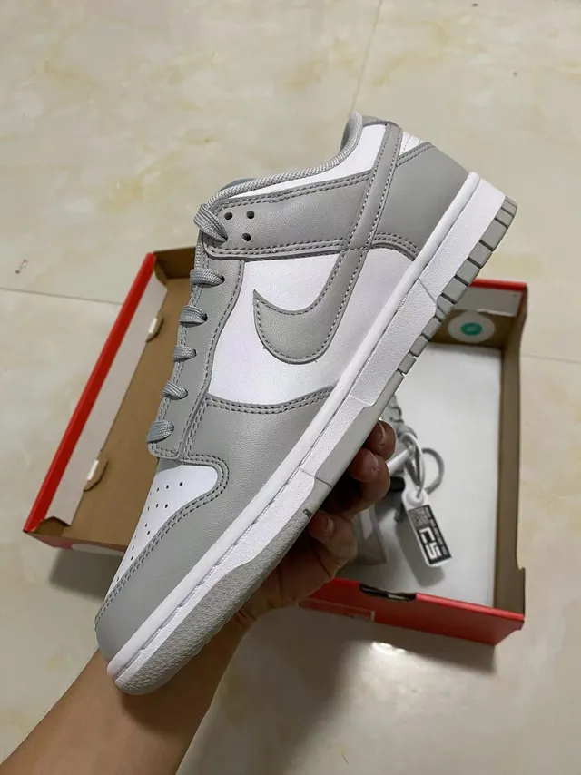 Nike Dunk Low Gray and White Lifestyle Sneakers 4