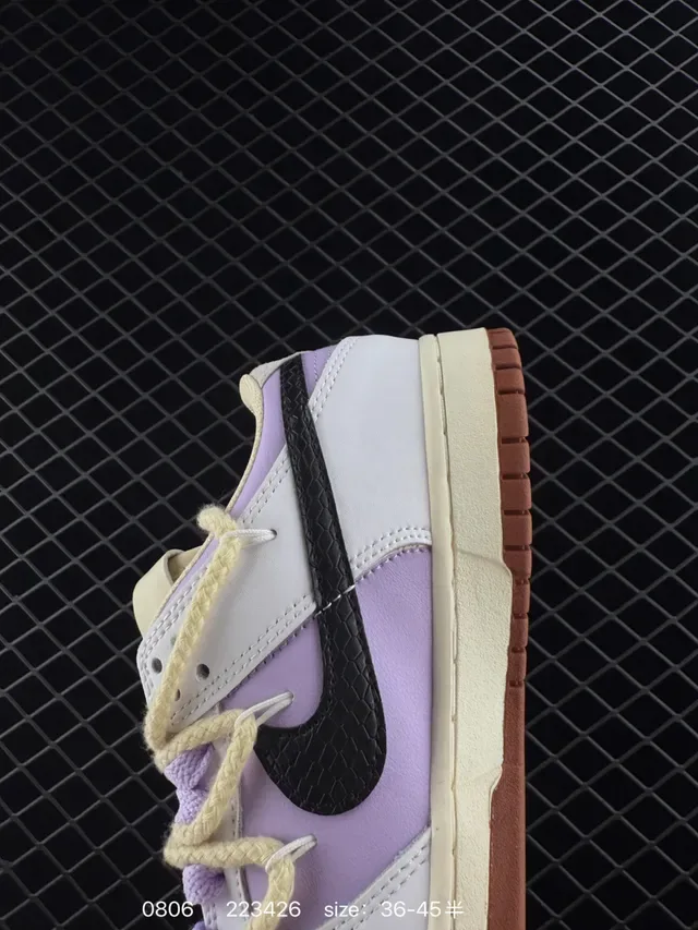Nike Dunk Low Lavender and White Lifestyle Sneakers 6
