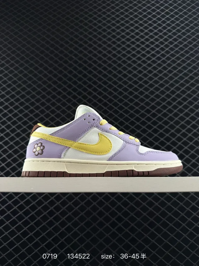 Nike Dunk Low Lavender Yellow Floral Lifestyle Sneakers 6