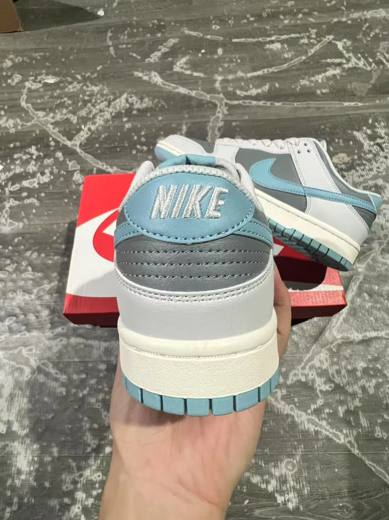 Nike Dunk Low Light Gray and Blue Lifestyle Sneakers 8