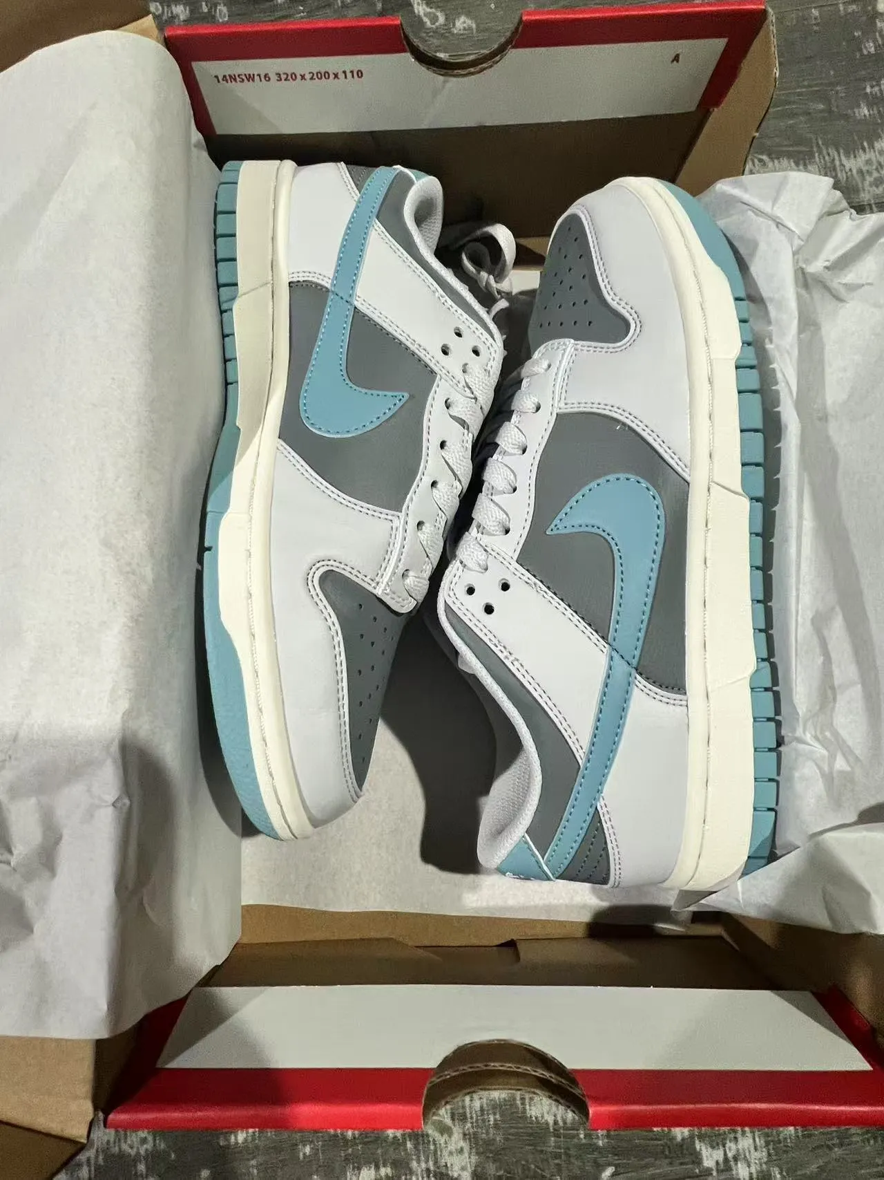 Nike Dunk Low Light Gray and Blue Lifestyle Sneakers 9