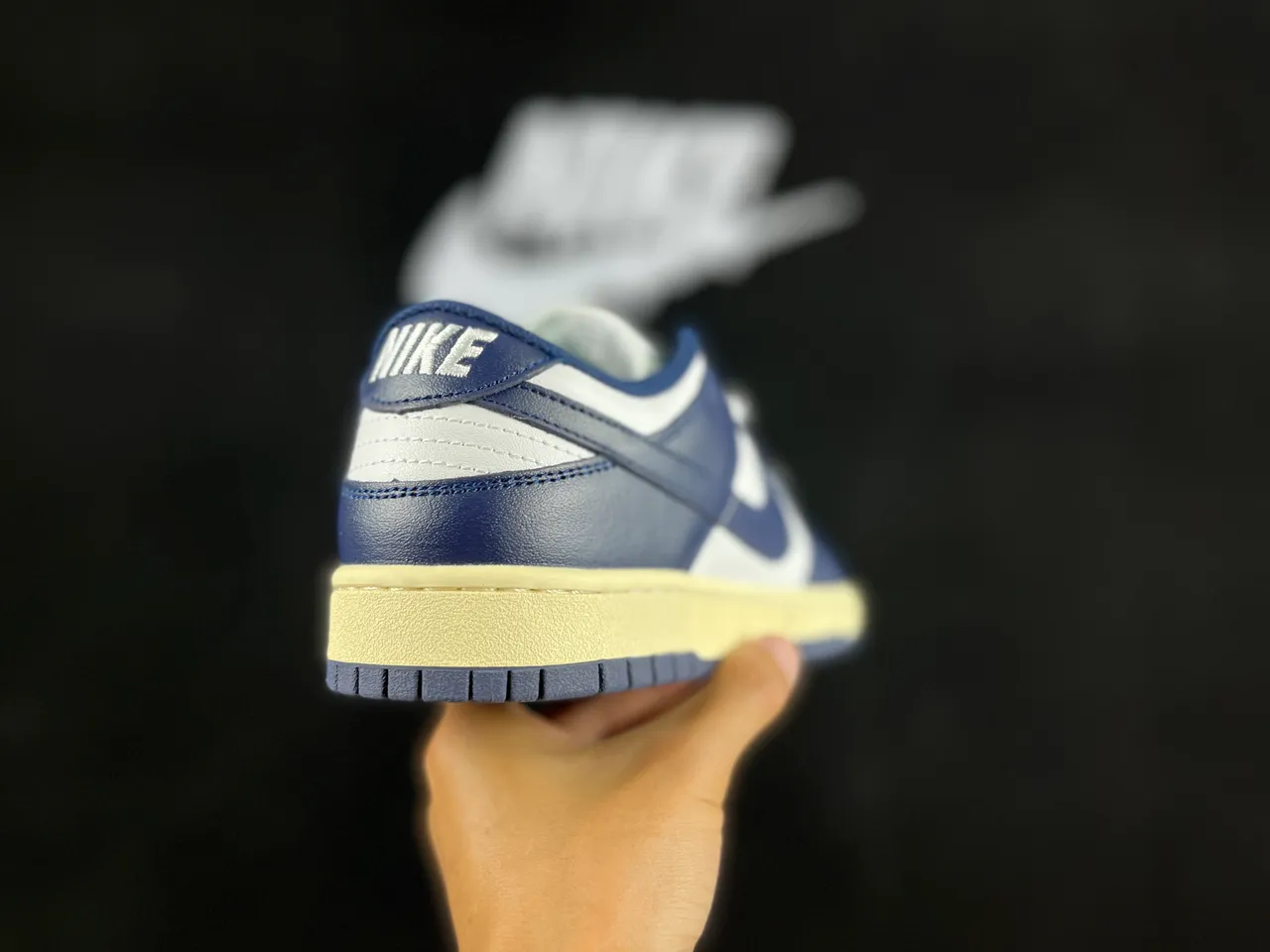 Nike Dunk Low Navy and White Lifestyle Sneakers 6