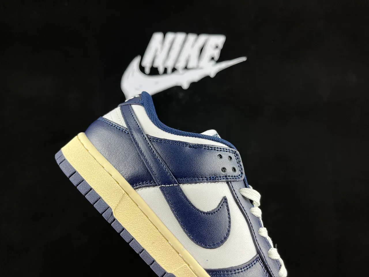 Nike Dunk Low Navy and White Lifestyle Sneakers 7