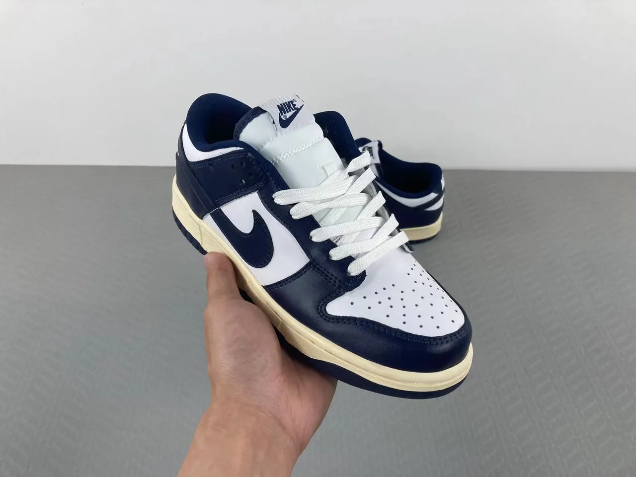 Nike Dunk Low Navy and White Lifestyle Sneakers 11