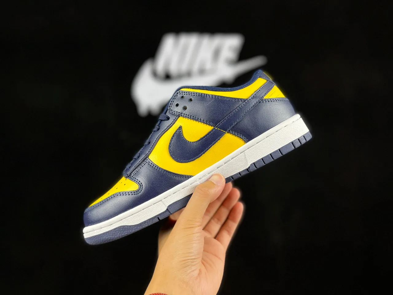 Nike Dunk Low Navy and Yellow Lifestyle Sneakers 7