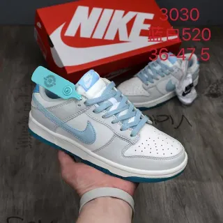 Nike Dunk Low White and Light Blue Lifestyle Sneakers