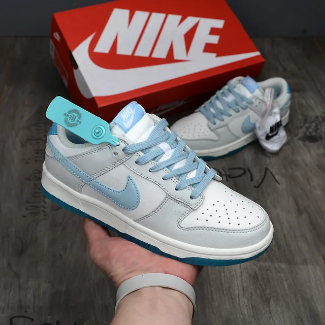 Nike Dunk Low White and Light Blue Lifestyle Sneakers 2