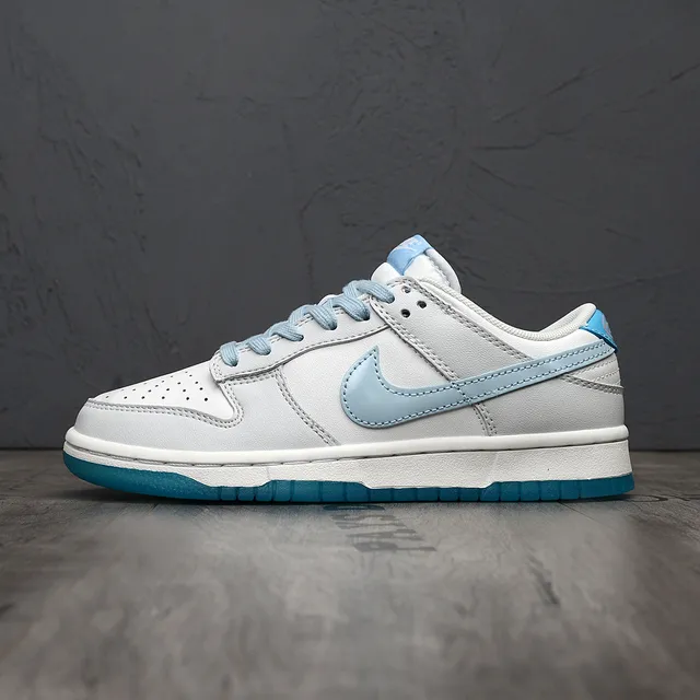 Nike Dunk Low White and Light Blue Lifestyle Sneakers 7