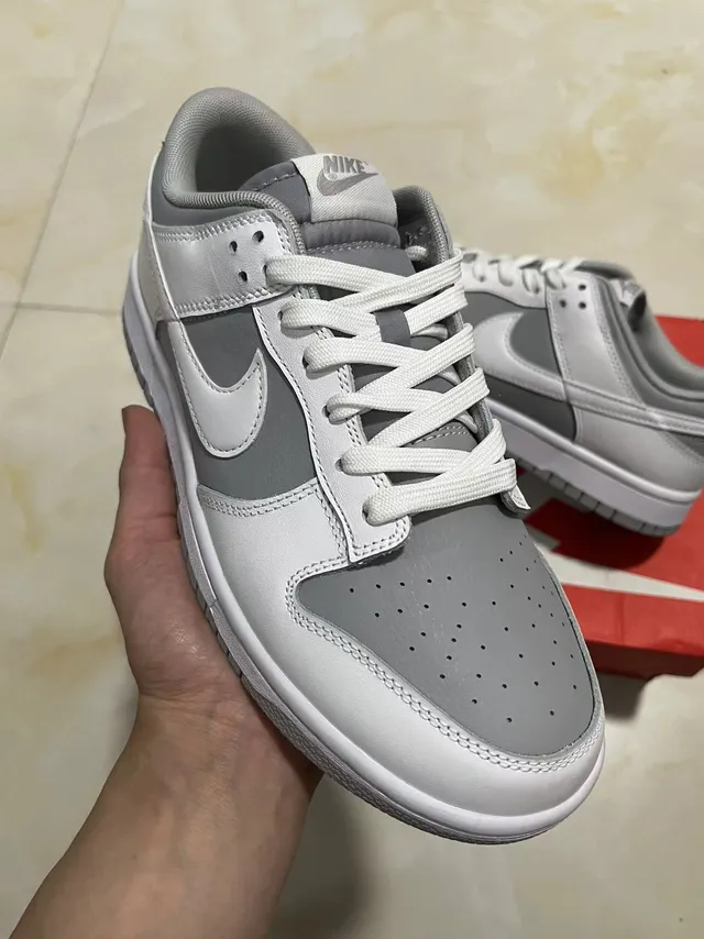Nike Dunk Low White Gray Lifestyle Sneakers 2