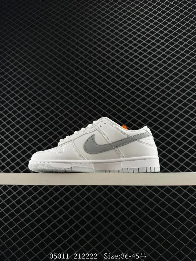 Nike Dunk Low White Gray Orange Lifestyle Sneakers 5