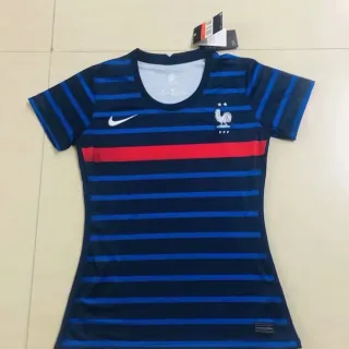 Nike France National Team Women's Striped Navy Blue Red Jersey