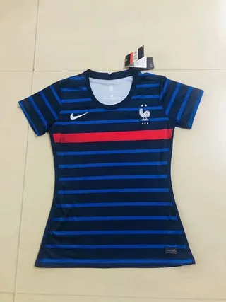 Nike Maillot de l'Équipe Nationale de France Femme Rayé Bleu Marine Rouge 2