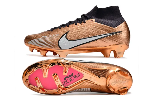 Nike সোনালী কালো ধাতব তামারি উপর সক-ফিট কলার ফার্ম-গ্রাউন্ড সকার শু 2