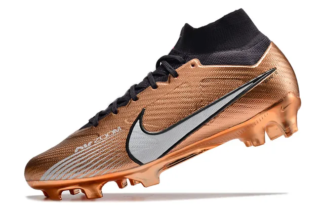 Nike সোনালী কালো ধাতব তামারি উপর সক-ফিট কলার ফার্ম-গ্রাউন্ড সকার শু 4