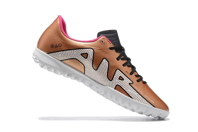 Nike Sapatos de futebol para relvado com upper sintético em dourado rosa metálico, colar de tornozelo baixo 3