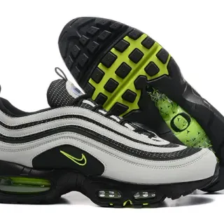 Nike Gray Green Layered Synthetic/mesh Upper Dual Visible Air Cushioning Units Lifestyle Sneakers