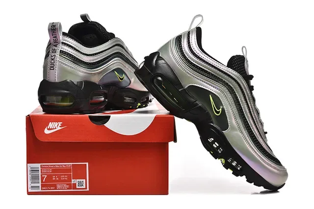 Nike Gray Green Layered Synthetic/mesh Upper Dual Visible Air Cushioning Units Lifestyle Sneakers 7