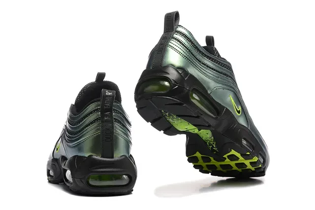 Nike Gray Green Layered Synthetic/mesh Upper Dual Visible Air Cushioning Units Lifestyle Sneakers 15