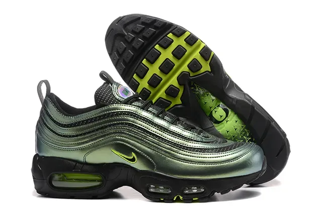 Nike Gray Green Layered Synthetic/mesh Upper Dual Visible Air Cushioning Units Lifestyle Sneakers 17
