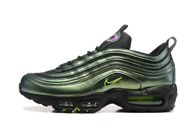 Nike Gray Green Layered Synthetic/mesh Upper Dual Visible Air Cushioning Units Lifestyle Sneakers 19