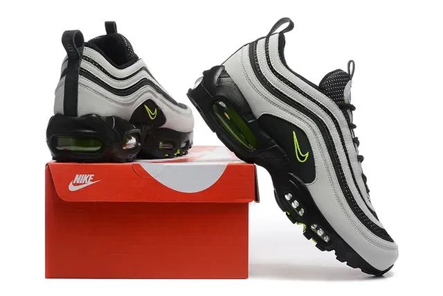 Nike Gray Green Layered Synthetic/mesh Upper Dual Visible Air Cushioning Units Lifestyle Sneakers 20
