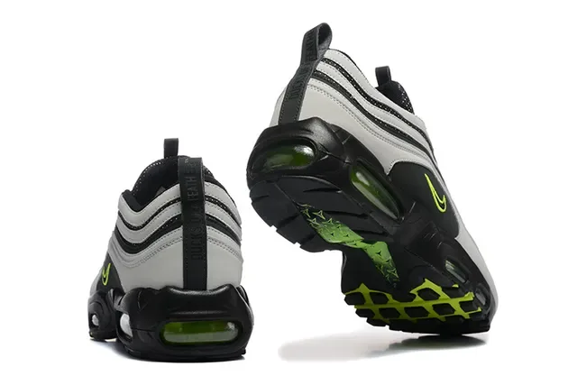 Nike Gray Green Layered Synthetic/mesh Upper Dual Visible Air Cushioning Units Lifestyle Sneakers 21