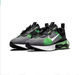 Nike Gray Green Mesh And Synthetic Overlay Upper Visible Heel Air Unit Lifestyle Sneakers 4