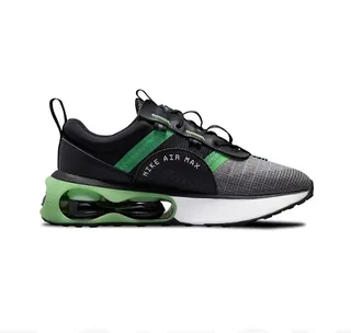 Nike Gray Green Mesh And Synthetic Overlay Upper Visible Heel Air Unit Lifestyle Sneakers 5