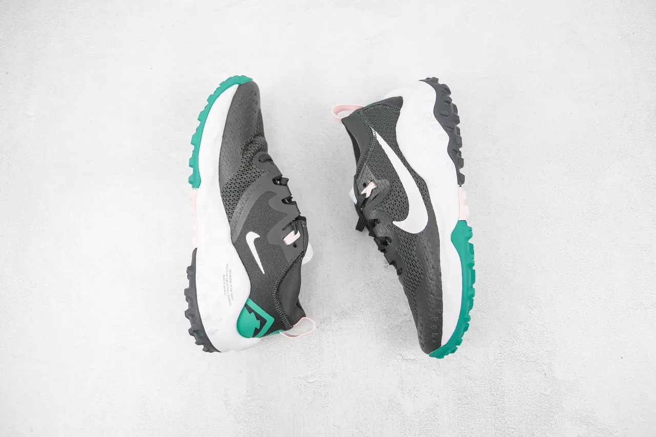 Nike Gray Green Mesh Upper Sculpted Midsole Running Shoes 2